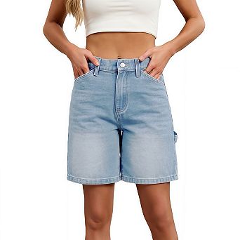 Women's Washed Denim Bermuda Shorts Casual Fashion Shorts