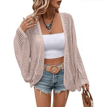 Women's Oversized Summer Cardigan Lightweight Sweater Crochet Cover Up
