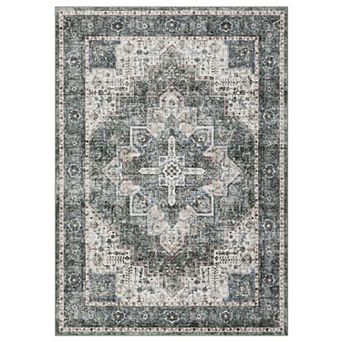 Fashionwu Vintage Rug for Living Room Soft Floor Carpet Washable Non Slip Mats for Bedroom Decor