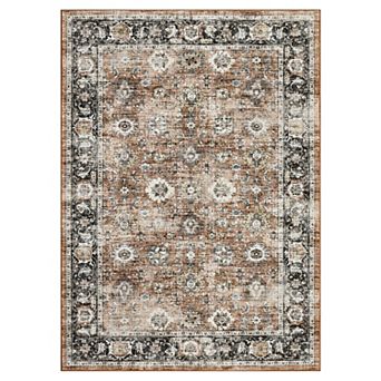 Fashionwu Vintage Rug for Apartment Soft Floor Carpet Washable Non Slip Mats for Farmhouse Decor