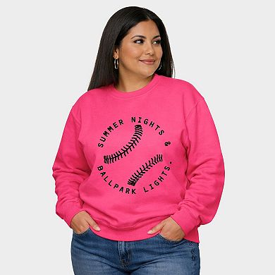 Summer Nights And Ballpark Lights - Women's Plus Sized Graphic Sweatshirt