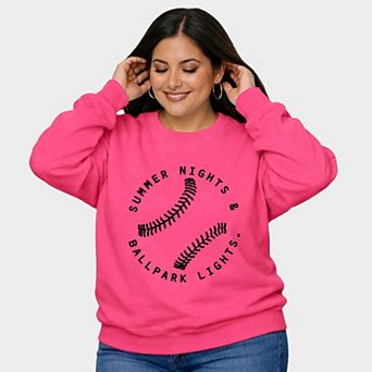 Summer Nights And Ballpark Lights - Women's Plus Sized Graphic Sweatshirt