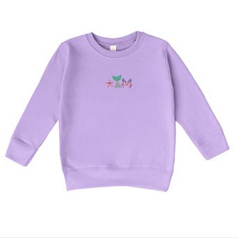Embroidered Crab Starfish Tail - Toddler Graphic Sweatshirt