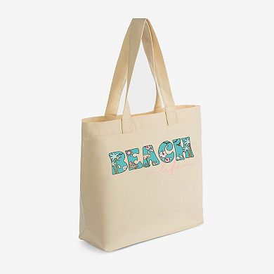Beach Life Colorful - Zippered Canvas Tote
