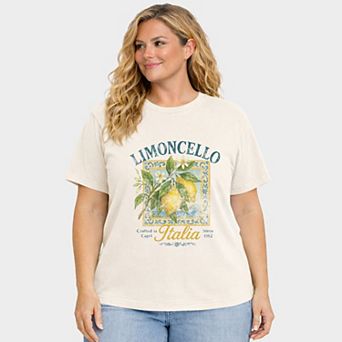 Limoncello Frame - Women's Plus Sized Garment Dyed Graphic T-Shirt