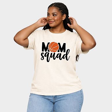 Mom Squad Basketball - Women's Plus Sized Garment Dyed Graphic T-Shirt