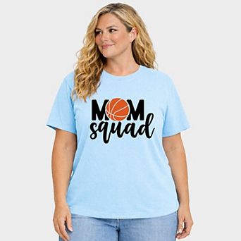 Mom Squad Basketball - Women's Plus Sized Garment Dyed Graphic T-Shirt