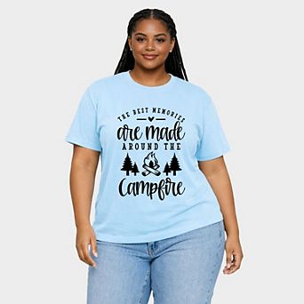 The Best Memories - Women's Plus Sized Garment Dyed Graphic T-Shirt