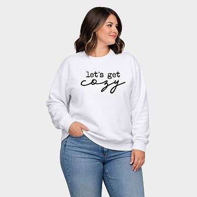 Let's Get Cozy - Women's Plus Sized Graphic Sweatshirt