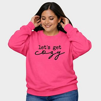 Let's Get Cozy - Women's Plus Sized Graphic Sweatshirt