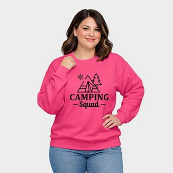 Camping Squad Tent - Women's Plus Sized Graphic Sweatshirt
