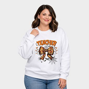 Coquette Halloween Teacher - Women's Plus Sized Graphic Sweatshirt