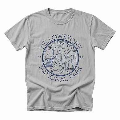 Yellowstone National Park - Men's Garment Dyed Graphic T-Shirt