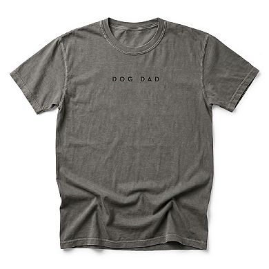 Dog Dad Minimal Puff Print - Men's Garment Dyed Graphic T-Shirt
