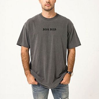 Dog Dad Gothic Puff Print - Men's Garment Dyed Graphic T-Shirt