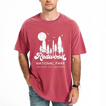 Vintage Redwood National Park - Men's Garment Dyed Graphic T-Shirt