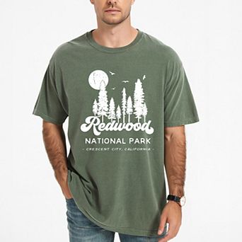 Vintage Redwood National Park - Men's Garment Dyed Graphic T-Shirt