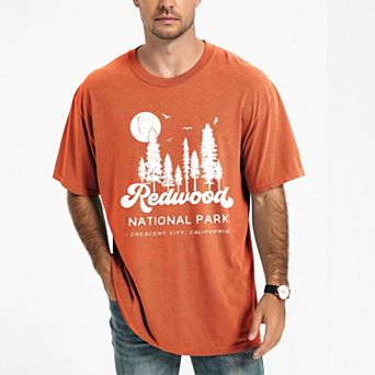 Vintage Redwood National Park - Men's Garment Dyed Graphic T-Shirt