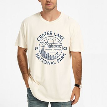 Crater Lake National Park - Men's Garment Dyed Graphic T-Shirt