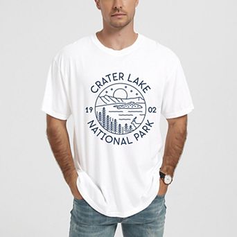 Crater Lake National Park - Men's Garment Dyed Graphic T-Shirt