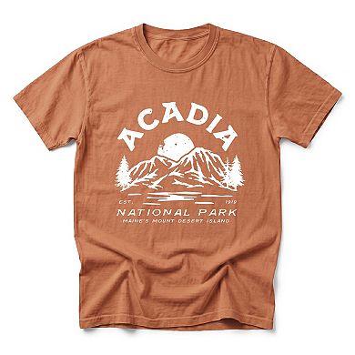 Vintage Acadia National Park - Men's Garment Dyed Graphic T-Shirt