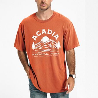 Vintage Acadia National Park - Men's Garment Dyed Graphic T-Shirt