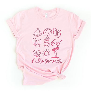 Hello Summer Chart - Women's Short Sleeve Graphic T-Shirt