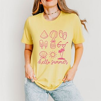 Hello Summer Chart - Women's Short Sleeve Graphic T-Shirt