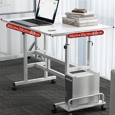Height Adjustable Folding Standing Desk, Mobile Wheeled Workstation for Home Office & School