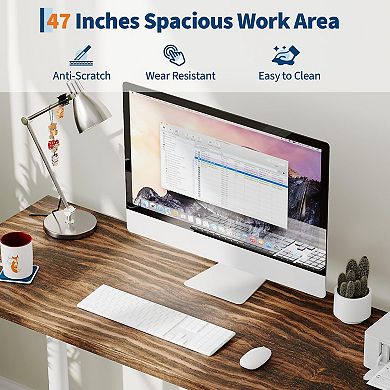 47 Inch Spacious Computer Desk with 5 Drawers, Ample Storage for Home Office