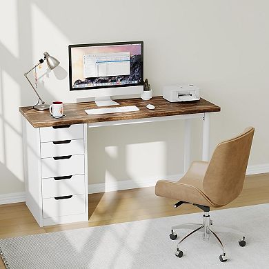 47 Inch Spacious Computer Desk with 5 Drawers, Ample Storage for Home Office