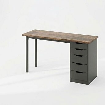 47 Inch Spacious Computer Desk with 5 Drawers, Ample Storage for Home Office