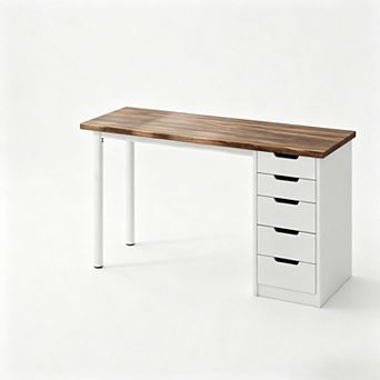 47 Inch Spacious Computer Desk with 5 Drawers, Ample Storage for Home Office