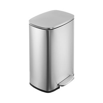 Stainless Steel Step Trash Can with Lid, Soft-Close, Fingerprint Resistant