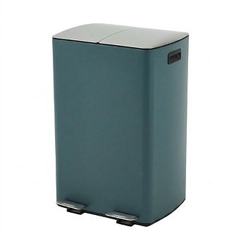 16 Gallon/60L Stainless Steel Dual Compartment Trash Can with Soft Close Lid for Home & Office