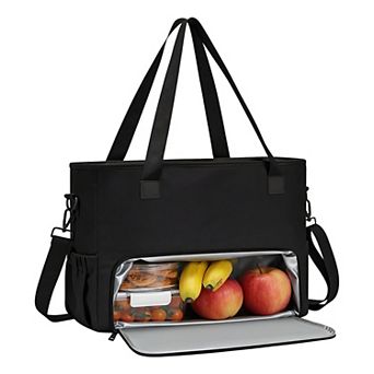 Work Tote Bag With Insulated Lunch Compartment, Polyester Lunch Tote for Women