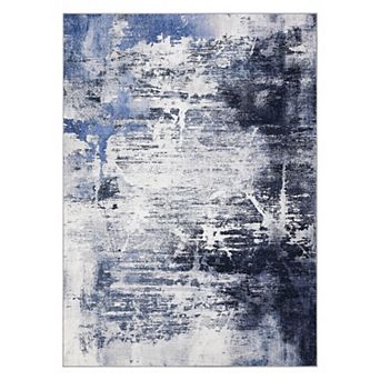 Boho Floral Area Rug,Washable Non-Slip Carpet - Soft Large Rug for Bedroom or Living Room