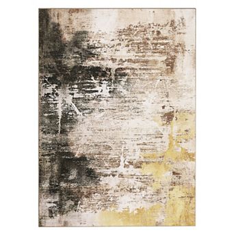 Boho Floral Area Rug,Washable Non-Slip Carpet - Soft Large Rug for Bedroom or Living Room