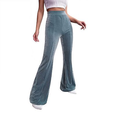 Women's Fashion High Waist Corduroy Stretch Flared Trousers