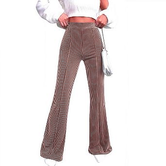 Women's Fashion High Waist Corduroy Stretch Flared Trousers