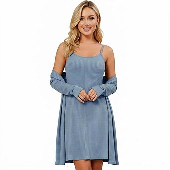 Women's 2 pc Ribbed Sleepwear Loungewear Set