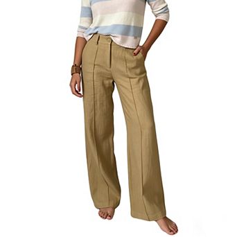 Women's High Waist Straight Wide Leg Long Pants Summer Casual Loose Fit Trousers with Pockets