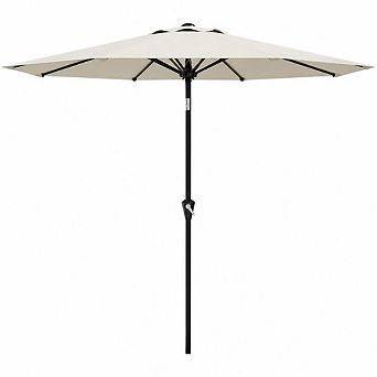 9FT Patio Umbrella with Crank Lift & Tilt, UV Protection Outdoor Market Table Umbrella