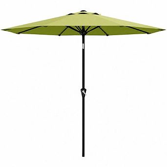 9FT Patio Umbrella with Crank Lift & Tilt, UV Protection Outdoor Market Table Umbrella