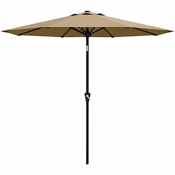 9FT Patio Umbrella with Crank Lift & Tilt, UV Protection Outdoor Market Table Umbrella