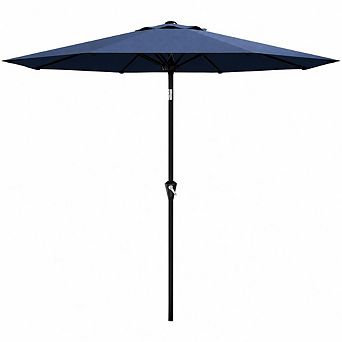 9FT Patio Umbrella with Crank Lift & Tilt, UV Protection Outdoor Market Table Umbrella