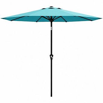 9FT Patio Umbrella with Crank Lift & Tilt, UV Protection Outdoor Market Table Umbrella