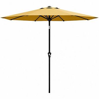 9FT Patio Umbrella with Crank Lift & Tilt, UV Protection Outdoor Market Table Umbrella