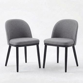 Wooden Dining Chairs Set of 2, Modern Fabric Upholstered Chair, Farmhouse Dinner Chair for Home
