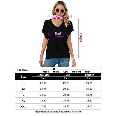 Women's Casual v-Neck Split Design Flap Sleeve Sweater for All Seasons